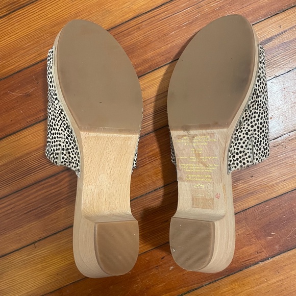 MADEWELL Evelyn Clog Slide Sandal Cream Black Dots Calf Hair Size 10 Women - Picture 6 of 7